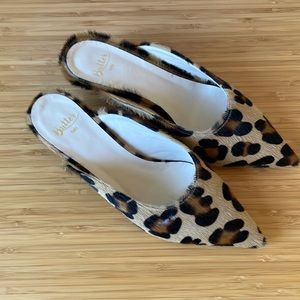 Butter Italian leopard mules - exc condition - worn only once